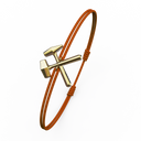 Bracelet Cordon Marteaux Héritage MM Tout Or, or jaune, cordon orange, le bracelet en perspective