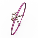 Bracelet Cordon Marteaux Héritage MM Tout Or, or rose, cordon rose, le bracelet en perspective