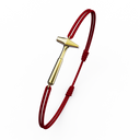 Bracelet Cordon Marteaux Solo F MM Tout Or, or jaune, cordon rouge, le bracelet en perspective