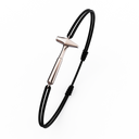 Bracelet Cordon Marteaux Solo F MM Tout Or, or rose, cordon noir, le bracelet en perspective