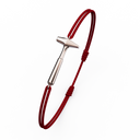 Bracelet Cordon Marteaux Solo F MM Tout Or, or rose, cordon rouge, le bracelet en perspective