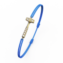 Bracelet Cordon Marteaux Solo H MM Pavé, or jaune, cordon bleu, le bracelet en perspective