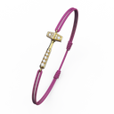 Bracelet Cordon Marteaux Solo H MM Pavé, or jaune, cordon rose, le bracelet en perspective