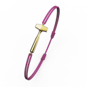 Bracelet Cordon Marteaux Solo H MM Tout Or, or jaune, cordon rose, le bracelet en perspective