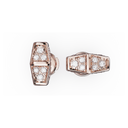 Boucles d'oreilles Maillon Marteaux Pavées - Or rose