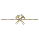 Bracelet Chaine Marteaux Héritage MM Pavé - Or jaune
