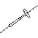 Bracelet Chaine Marteaux Solo F MM Pavé - Or gris