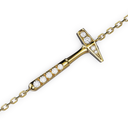 Bracelet Chaine Marteaux Solo F MM Pavé - Or jaune