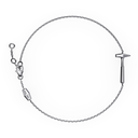 Bracelet Chaine Marteaux Solo F MM Tout Or - Or gris