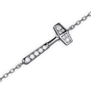 Bracelet Chaine Marteaux Solo H MM Pavé - Or gris