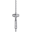 Bracelet Chaine Marteaux Solo H MM Pavé - Or gris