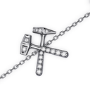 Bracelet Chaine Multi Marteaux Héritage Pavé - Or gris