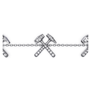 Bracelet Chaine Multi Marteaux Héritage Pavé - Or gris