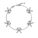 Bracelet Chaine Multi Marteaux Héritage Pavé - Or gris