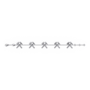 Bracelet Chaine Multi Marteaux Héritage Pavé - Or gris