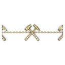 Bracelet Chaine Multi Marteaux Héritage Pavé - Or jaune
