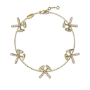 Bracelet Chaine Multi Marteaux Héritage Pavé - Or jaune