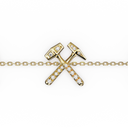 Bracelet Chaine Multi Marteaux Héritage Pavé - Or jaune