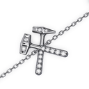 Bracelet Chaine Multi Marteaux Héritage Semi Pavé - Or gris