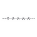 Bracelet Chaine Multi Marteaux Héritage Semi Pavé - Or gris