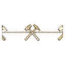 Bracelet Chaine Multi Marteaux Héritage Semi Pavé - Or jaune
