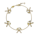 Bracelet Chaine Multi Marteaux Héritage Semi Pavé - Or jaune
