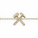 Bracelet Chaine Multi Marteaux Héritage Semi Pavé - Or jaune