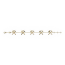 Bracelet Chaine Multi Marteaux Héritage Semi Pavé - Or jaune