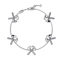 Bracelet Chaine Multi Marteaux Héritage Tout Or - Or gris
