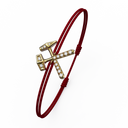 Bracelet Cordon Marteaux Héritage MM Pavé, or jaune, cordon rouge, le bracelet en perspective