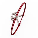 Bracelet Cordon Marteaux Héritage MM Pavé, or rose, cordon rouge, le bracelet en perspective
