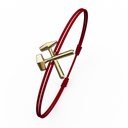Bracelet Cordon Marteaux Héritage MM Tout Or, or jaune, cordon rouge, le bracelet en perspective