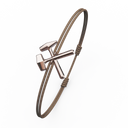Bracelet Cordon Marteaux Héritage MM Tout Or, or rose, cordon beige, le bracelet en perspective