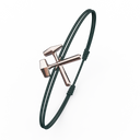 Bracelet Cordon Marteaux Héritage MM Tout Or, or rose, cordon vert, le bracelet en perspective