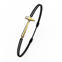 Bracelet Cordon Marteaux Solo F MM Tout Or, or jaune, cordon noir, le bracelet en perspective