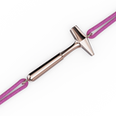 Bracelet Cordon Marteaux Solo F MM Tout Or, or rose, cordon rose, le marteau, de trois-quarts