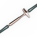 Bracelet Cordon Marteaux Solo F MM Tout Or, or rose, cordon vert, le marteau, de trois-quarts