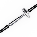 Bracelet Cordon Marteaux Solo F MM Tout Or, platine, cordon noir, le marteau, de trois-quarts