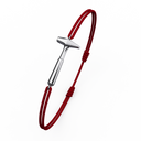 Bracelet Cordon Marteaux Solo F MM Tout Or, platine, cordon rouge, le bracelet en perspective