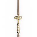 Bracelet Cordon Marteaux Solo H MM Pavé, or jaune, cordon beige, le marteau