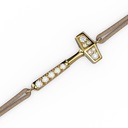 Bracelet Cordon Marteaux Solo H MM Pavé, or jaune, cordon beige, le marteau, de trois-quarts