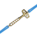 Bracelet Cordon Marteaux Solo H MM Pavé, or jaune, cordon bleu, le marteau, de trois-quarts