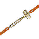 Bracelet Cordon Marteaux Solo H MM Pavé, or jaune, cordon orange, le marteau, de trois-quarts