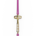 Bracelet Cordon Marteaux Solo H MM Pavé, or jaune, cordon rose, le marteau