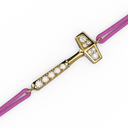 Bracelet Cordon Marteaux Solo H MM Pavé, or jaune, cordon rose, le marteau, de trois-quarts