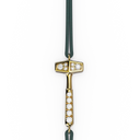 Bracelet Cordon Marteaux Solo H MM Pavé, or jaune, cordon vert, le marteau
