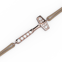 Bracelet Cordon Marteaux Solo H MM Pavé, or rose, cordon beige, le marteau, de trois-quarts