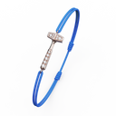 Bracelet Cordon Marteaux Solo H MM Pavé, or rose, cordon bleu, le bracelet en perspective