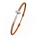 Bracelet Cordon Marteaux Solo H MM Pavé, or rose, cordon orange, le bracelet en perspective