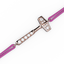 Bracelet Cordon Marteaux Solo H MM Pavé, or rose, cordon rose, le marteau, de trois-quarts